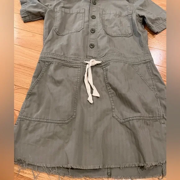 Lucky Brand Khaki Short Sleeve Button-Up Dress - Picture 4 of 5